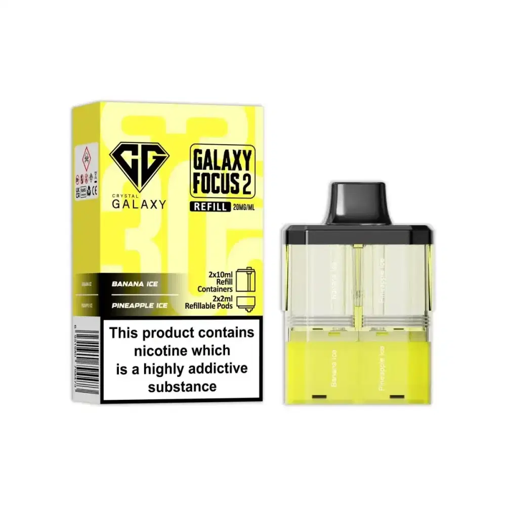 Crystal Galaxy Focus 6k Pods Pack of 5 Banana Ice / Pineapple Ice