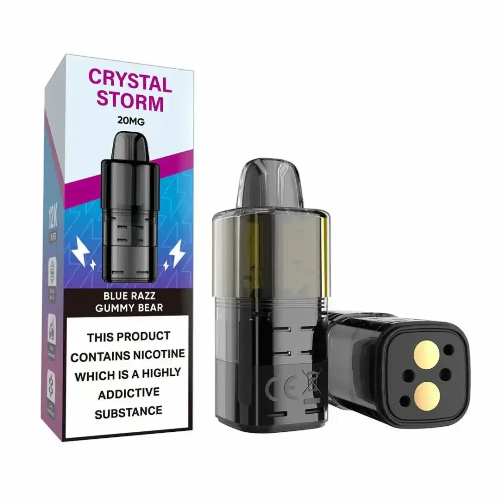 Crystal Strom Bar 12k Pods Pack of 5 Blue Razz Gummy Bear