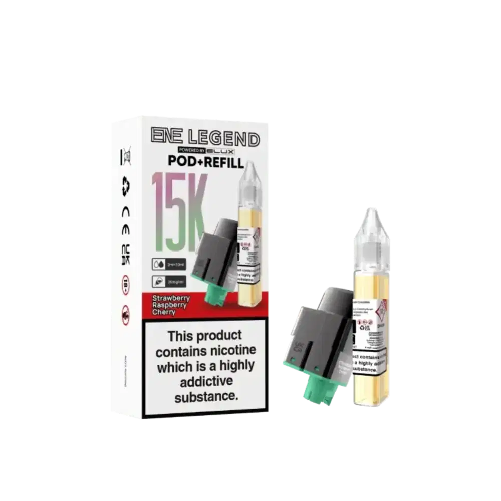 Elux Ene Legend 15k Pods Pack of 5 Strawberry Raspberry Cherry Ice
