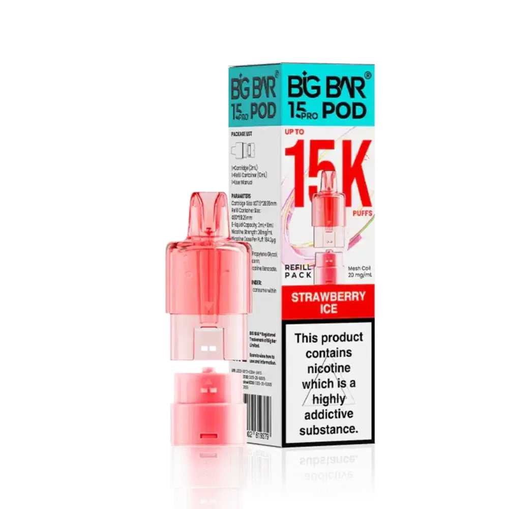 Big Bar Pro 15k Pods Pack of 5 Strawberry Ice