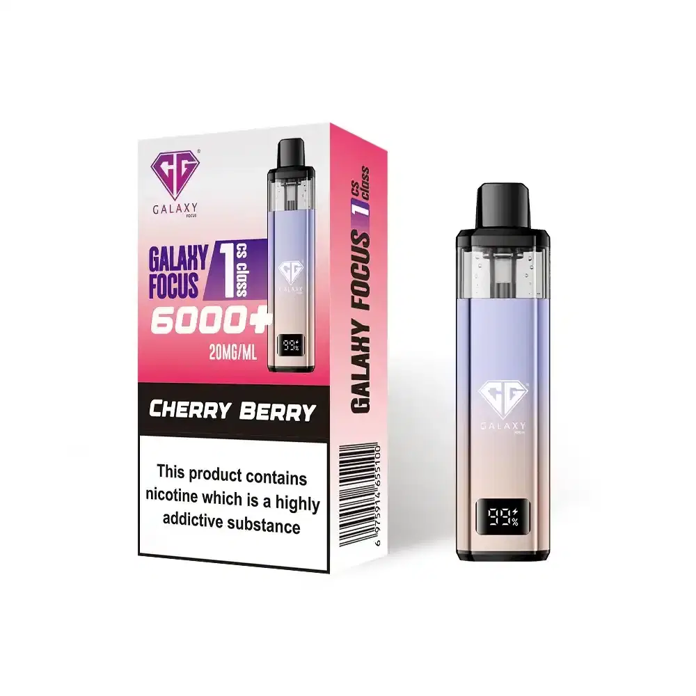 Crystal Galaxy Focus 6k Vape Kit Box of 5 Cherry Berry