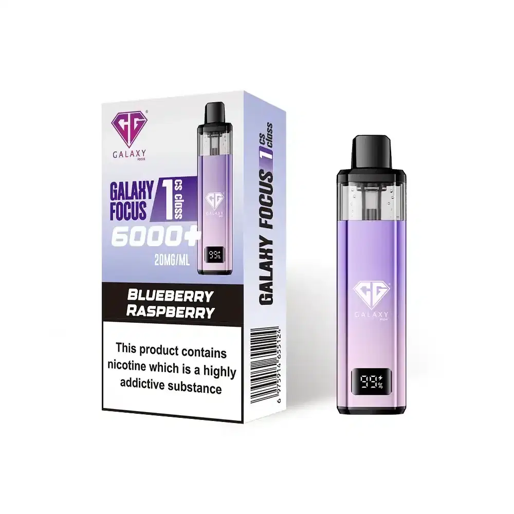 Crystal Galaxy Focus 6k Vape Kit Box of 5 Blackberry Raspberry