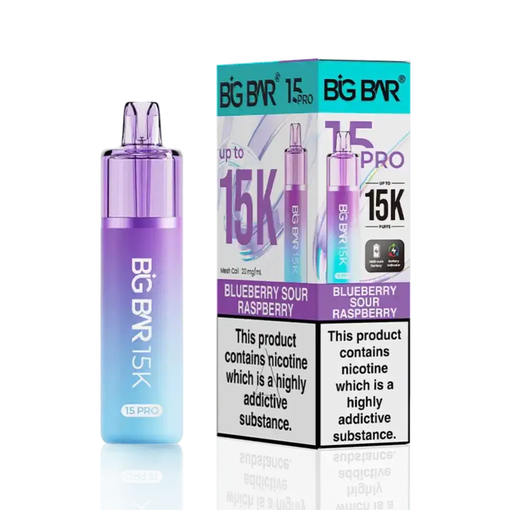Big Bar Pro 15k Vape Kit Box of 5 Blueberry Sour Raspberry