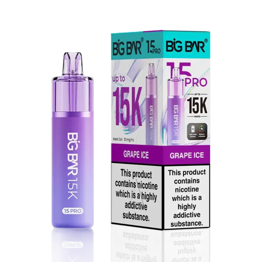 Big Bar Pro 15k Vape Kit Box of 5 Grape Ice