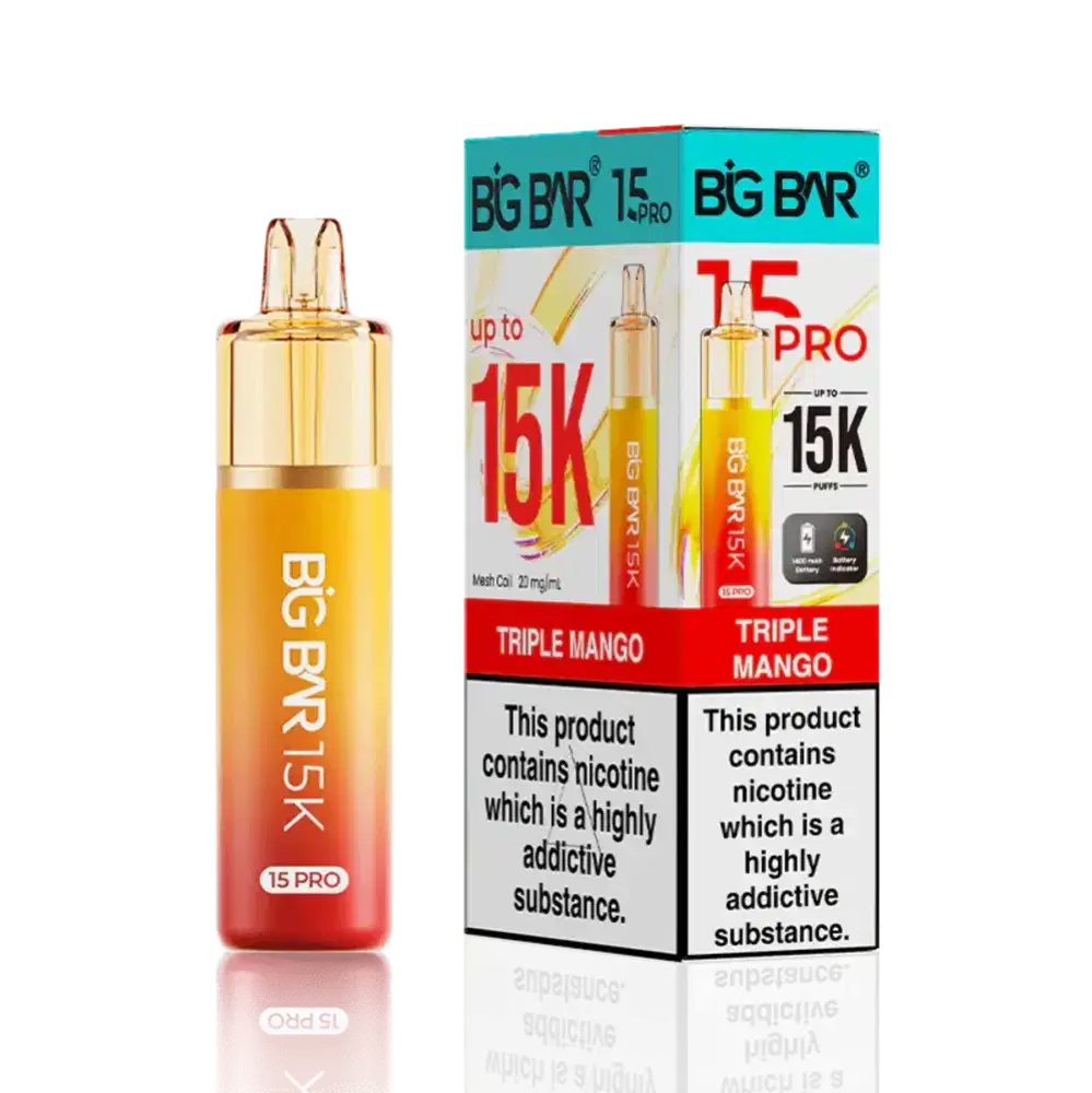 Big Bar Pro 15k Vape Kit Box of 5 Triple Mango