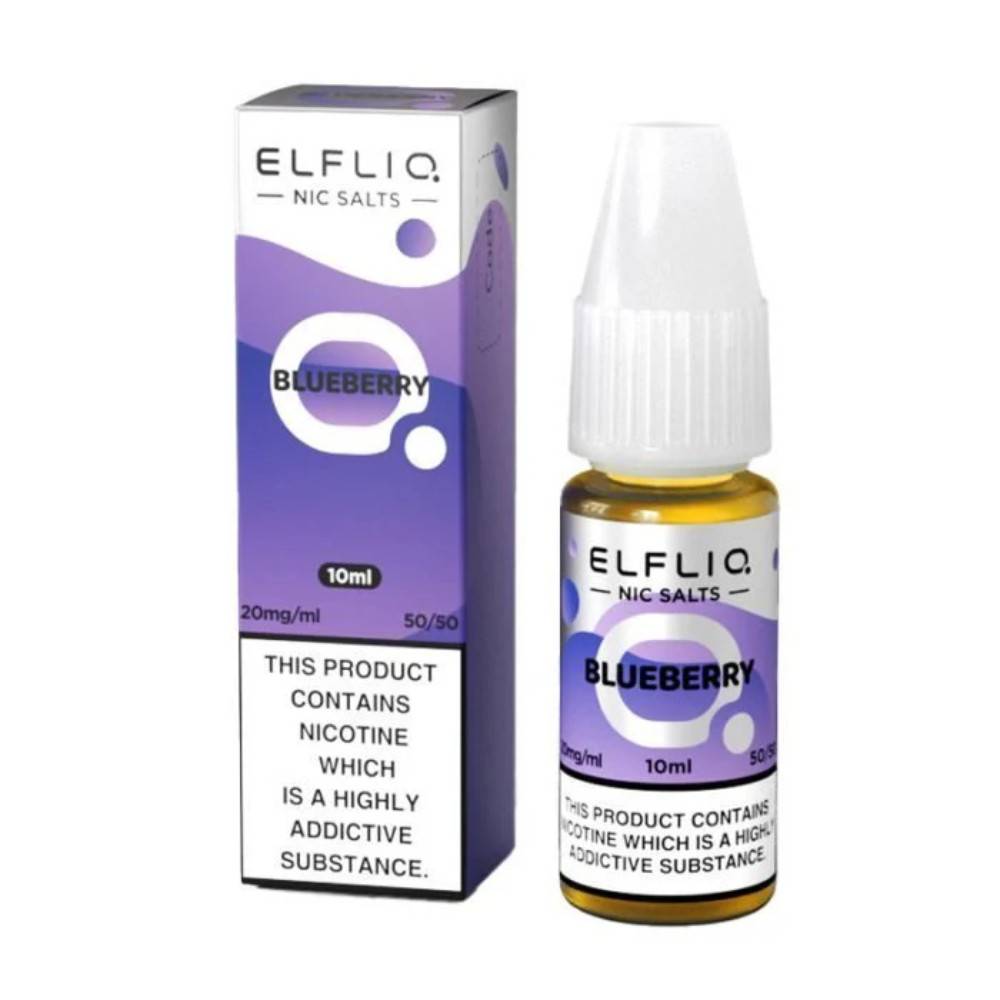Elf Bar Elfliq Nic Salt E-Liquids 10ml Box of 10 Blueberry 20mg