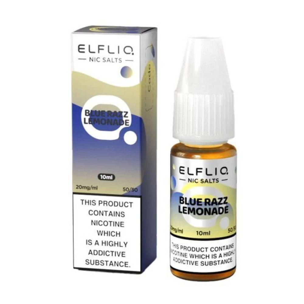 Elf Bar Elfliq Nic Salt E-Liquids 10ml Box of 10 Blue Razz Lemonade 20mg