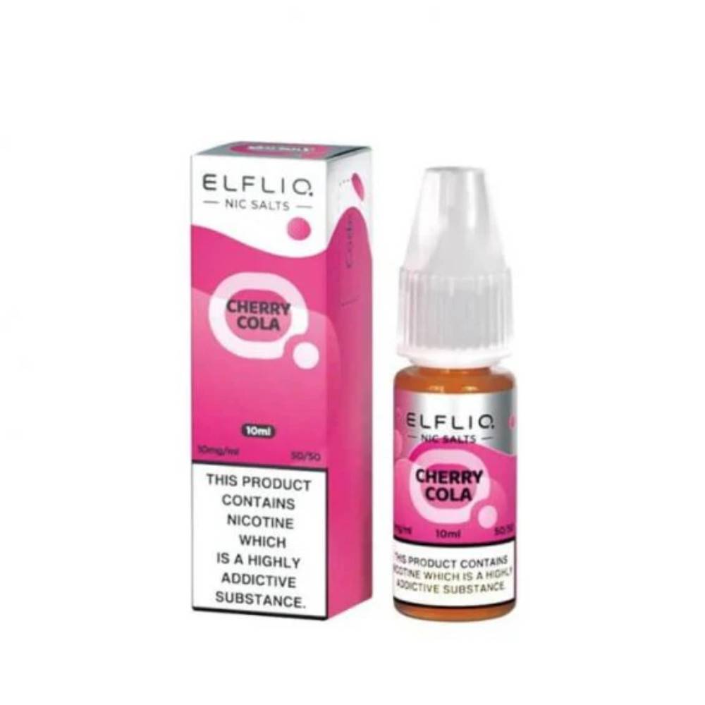 Elf Bar Elfliq Nic Salt E-Liquids 10ml Box of 10 Cherry Cola 20mg