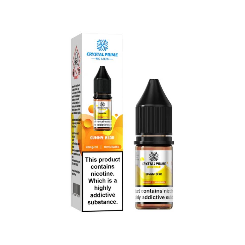 Crystal Prime Nic Salts E-Liquids 10ml Box of 10 Gummy Bear 20mg