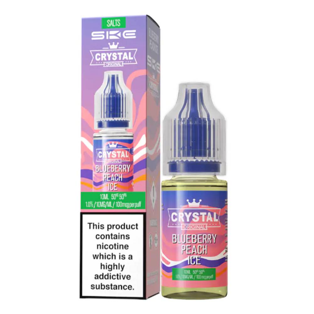 Ske Crystal Nic Salts E-Liquids 10ml Box of 10 Blueberry Peach Ice 10mg