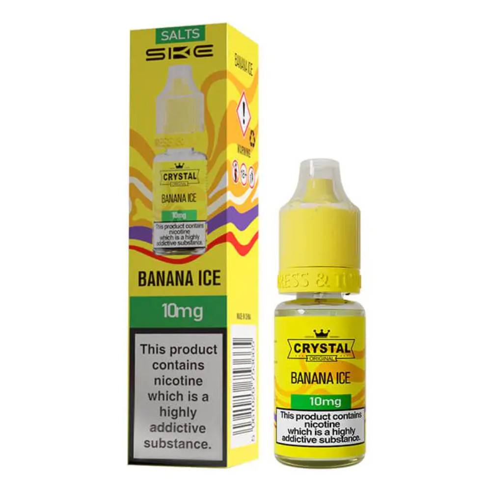 Ske Crystal Nic Salts E-Liquids 10ml Box of 10 Banana Ice 10mg