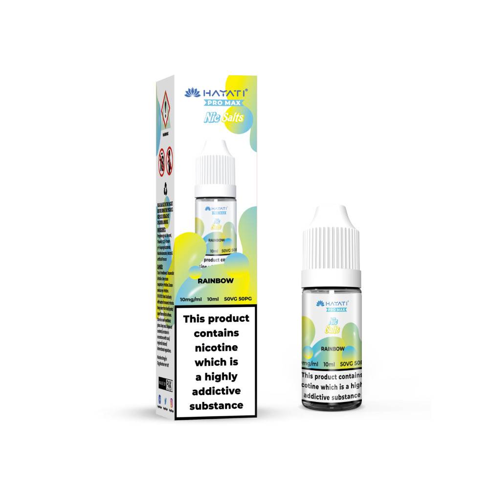 Hayati Pro Max Nic Salts E-Liquids 10ml Box of 10 Rainbow 10mg