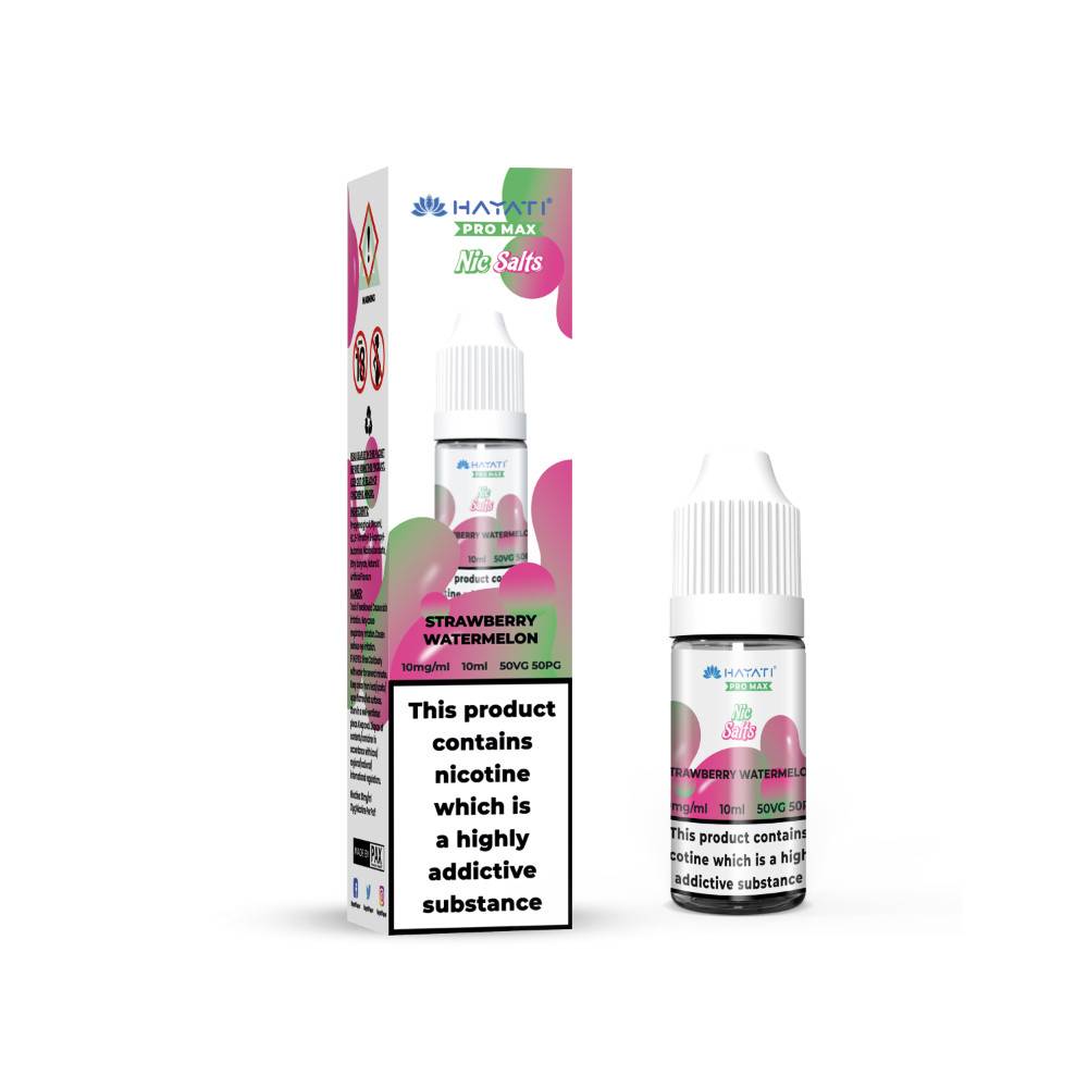 Hayati Pro Max Nic Salts E-Liquids 10ml Box of 10 Strawberry Watermelon 10mg