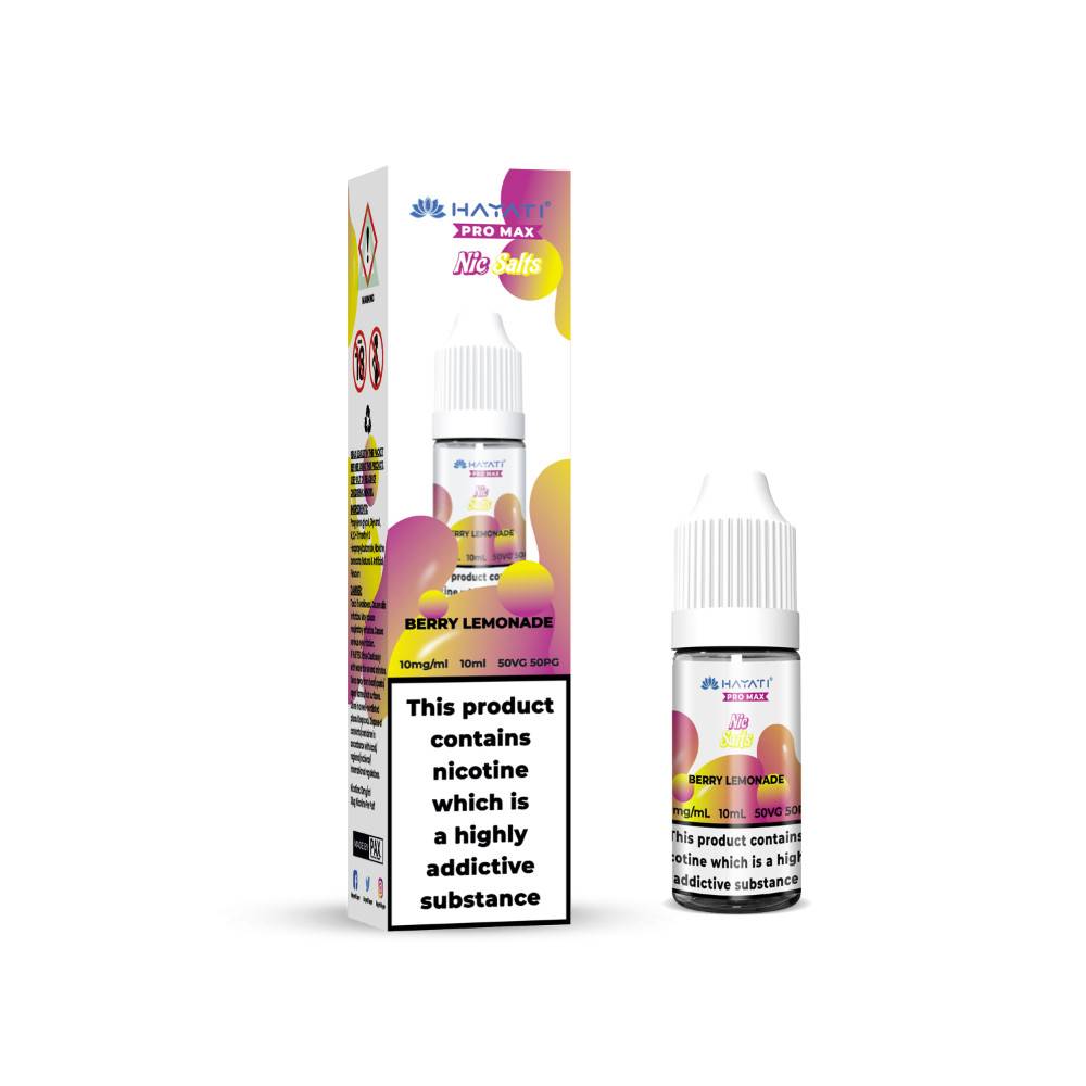 Hayati Pro Max Nic Salts E-Liquids 10ml Box of 10 Berry Lemonade 20mg