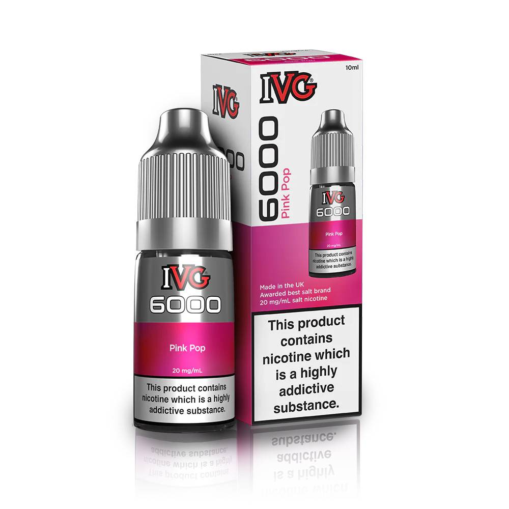 IVG 6000 Nic Salts e liquids 10ml Box of 10 Pink Pop 20mg