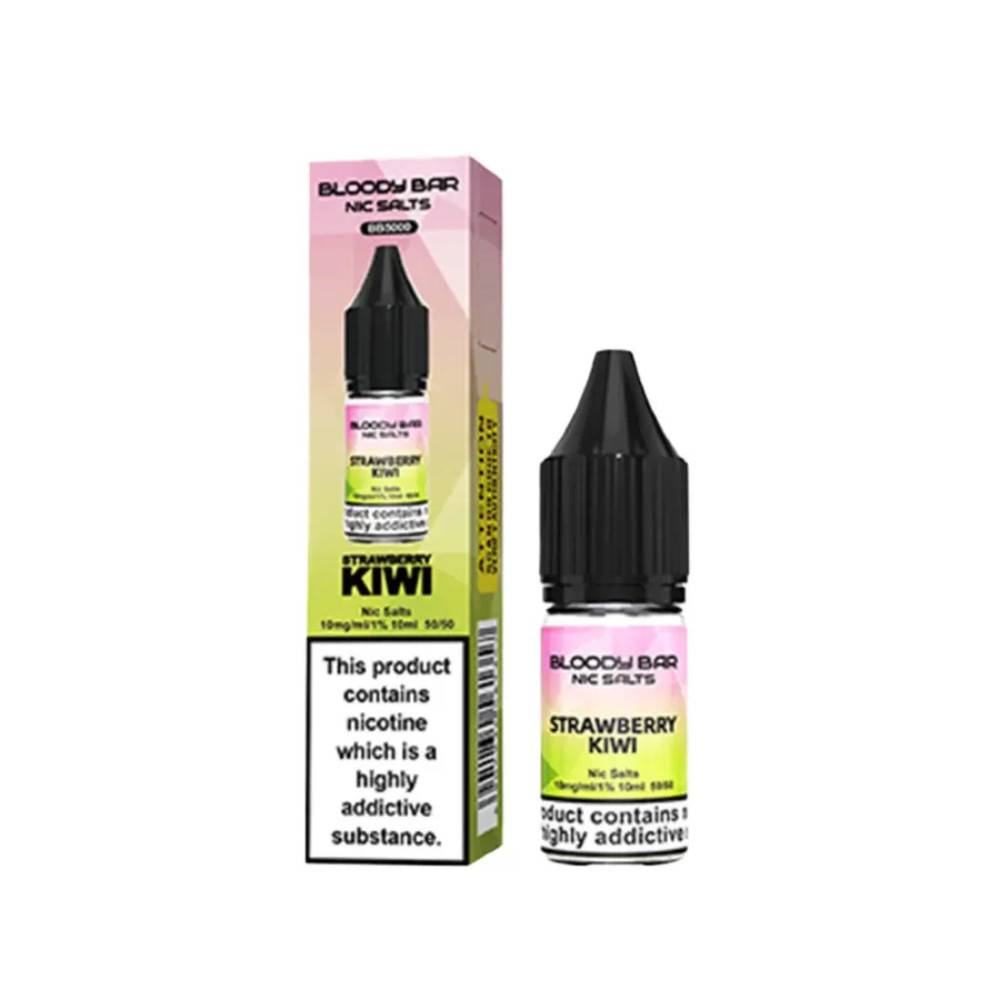 Bloody Bar Nic Salts e liquids 10ml Box of 10 Strawberry Kiwi 10mg