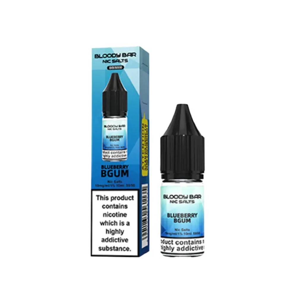 Bloody Bar Nic Salts e liquids 10ml Box of 10 Blueberry BGum 20mg