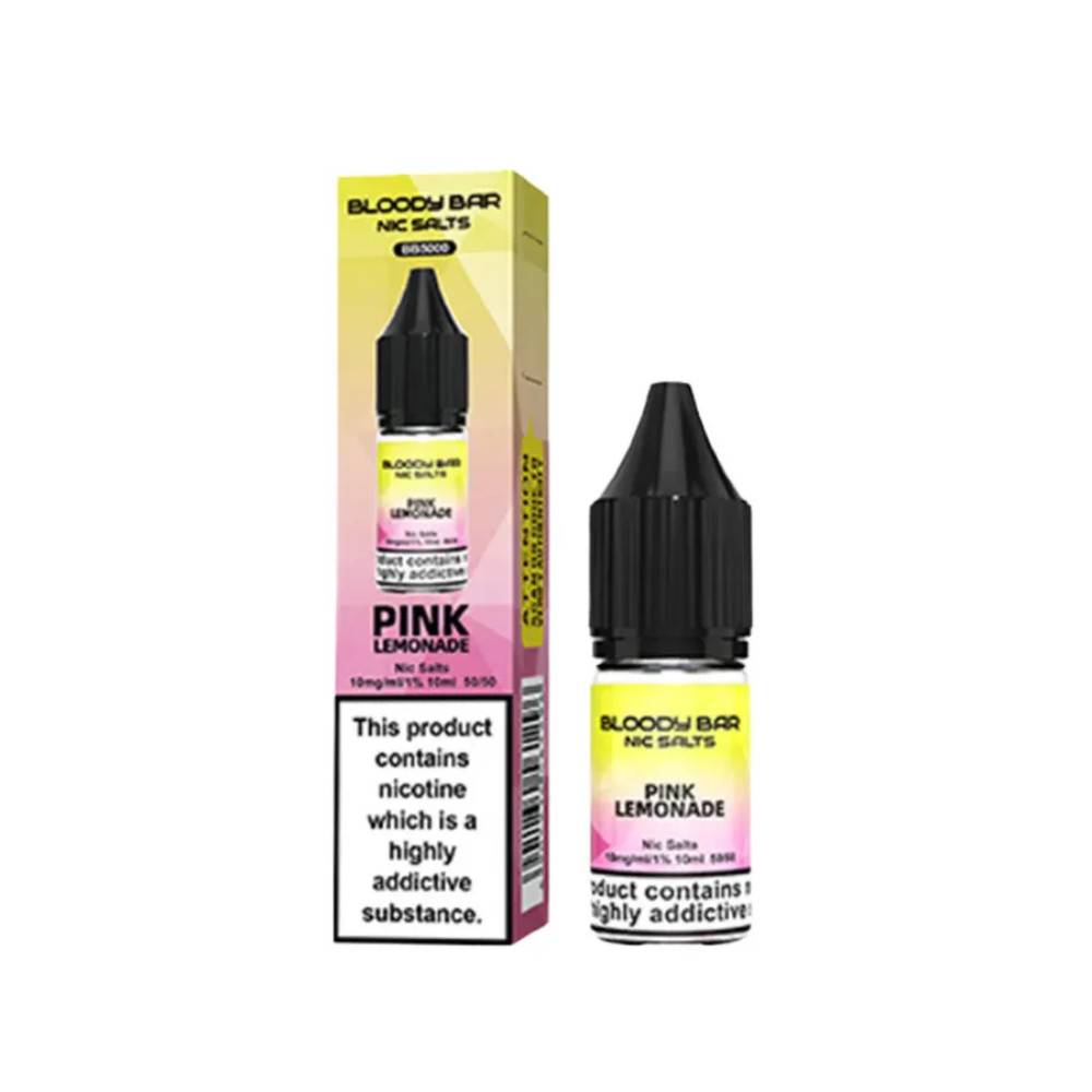 Bloody Bar Nic Salts e liquids 10ml Box of 10 Pink Lemonade 20mg