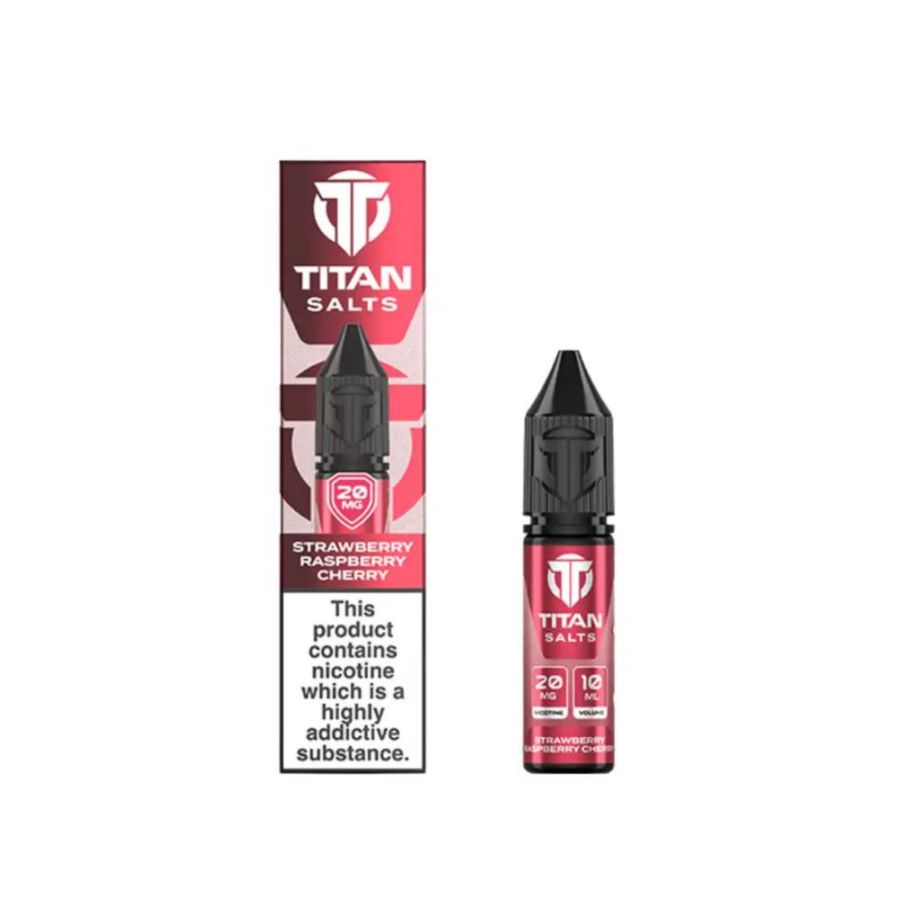 Titan Nic Salts e liquids 10ml Box of 10 Strawberry Raspberry Cherry 20mg