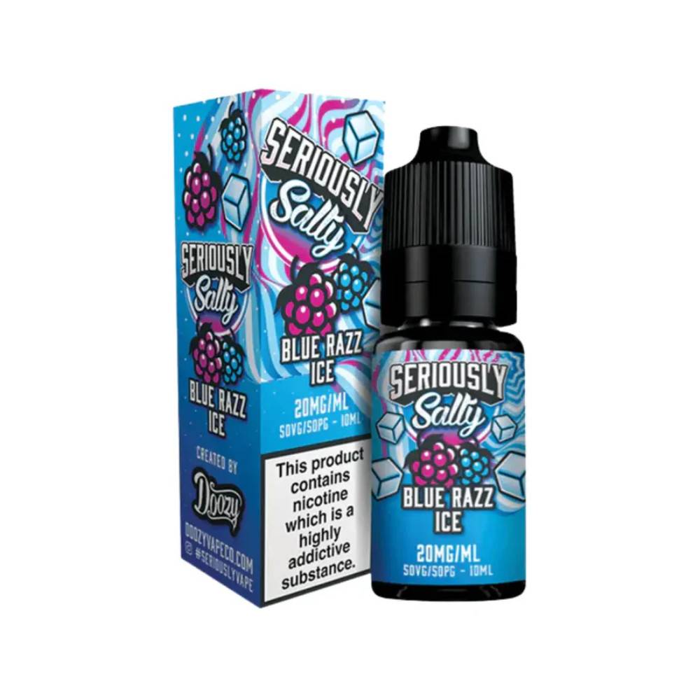 Doozy Seriously Salty Nic Salts e liquids 10ml Box of 10 Blue Razz Ice 20mg