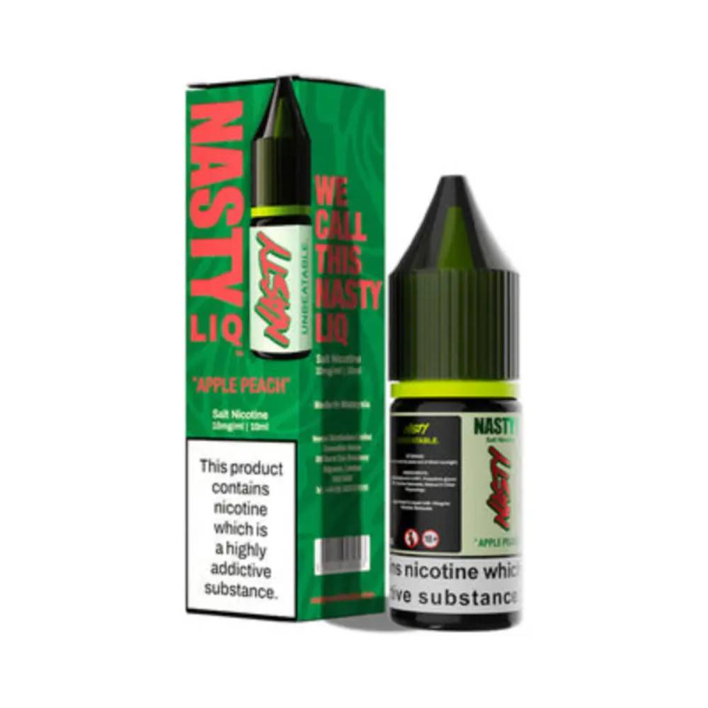 Nasty Liq Nic Salts e liquids 10ml Box of 10 Apple Peach 10mg