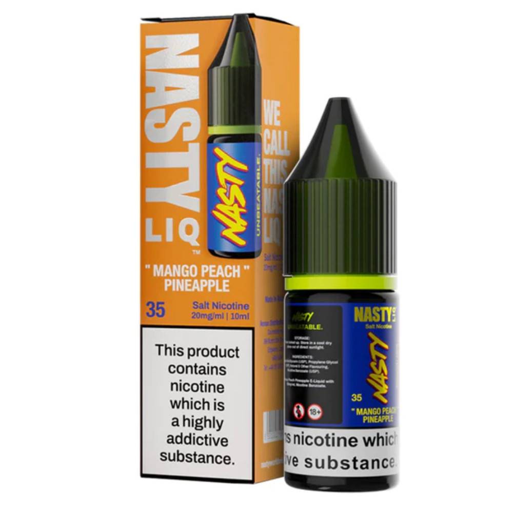 Nasty Liq Nic Salts e liquids 10ml Box of 10 Peach Mango Pineapple 20mg