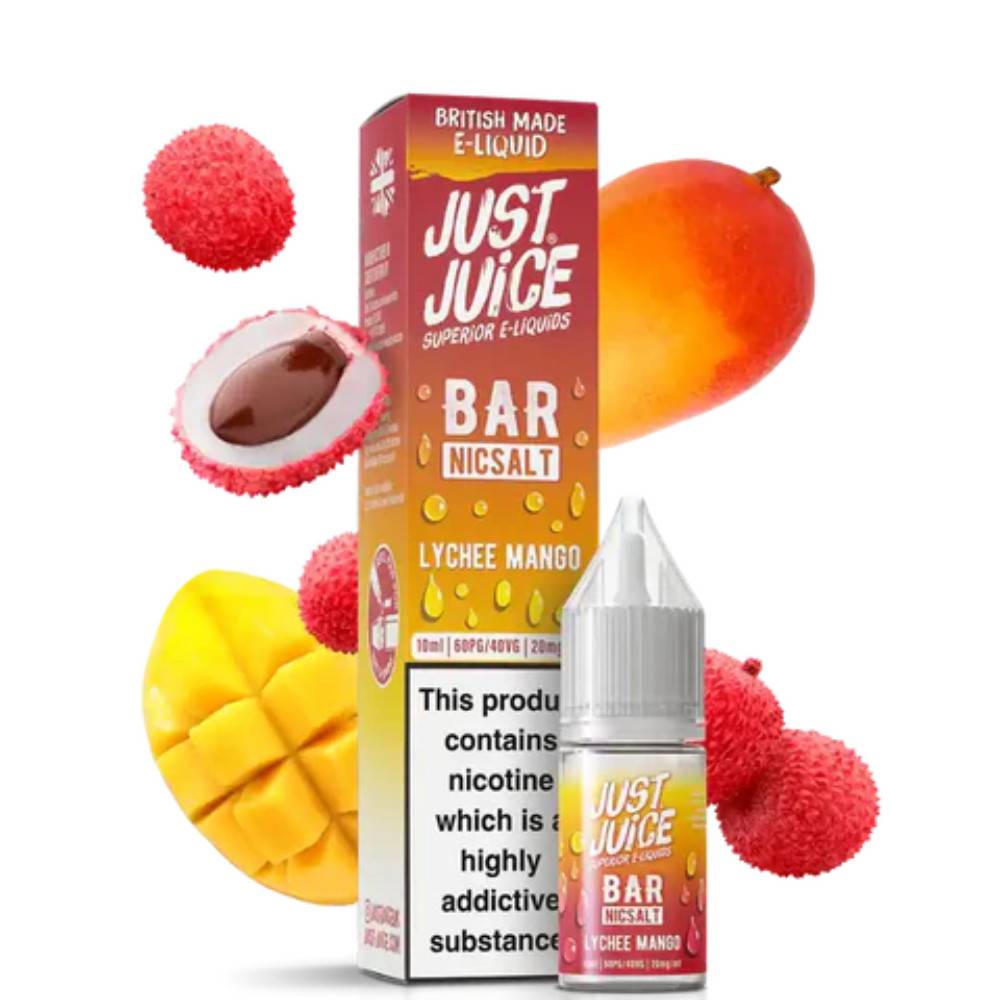 Just Juice Bar Nic Salts e liquids 10ml Box of 10 Lychee Mango 20mg