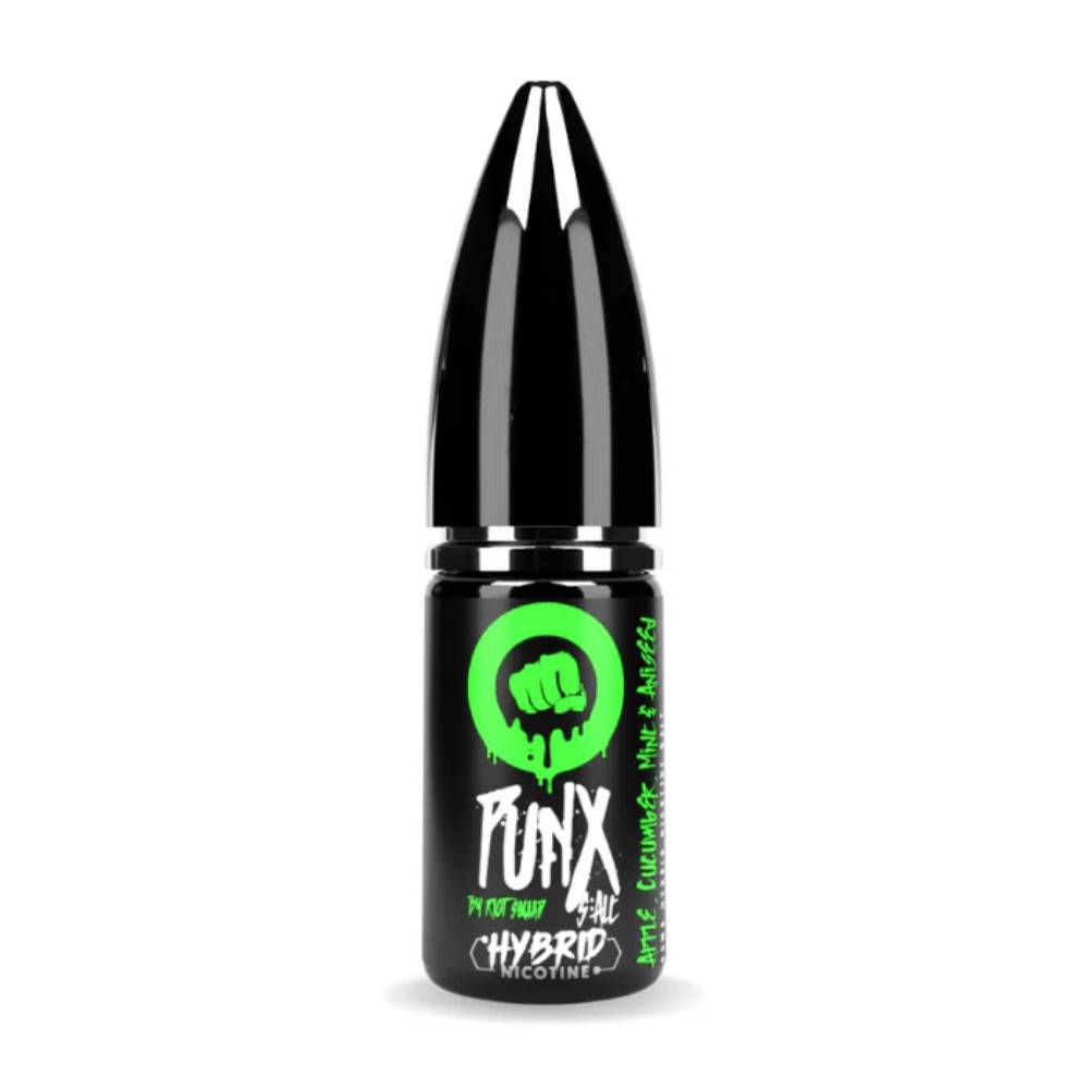 Riot Squad Punx Nic Salts e liquids 10ml Box of 10 Apple Cumcumber Mint & Aniseed 10mg