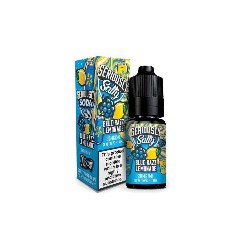 Doozy Serious Soda Nic Salts e liquids 10ml Box of 10 Blue Razz Lemonade 10mg