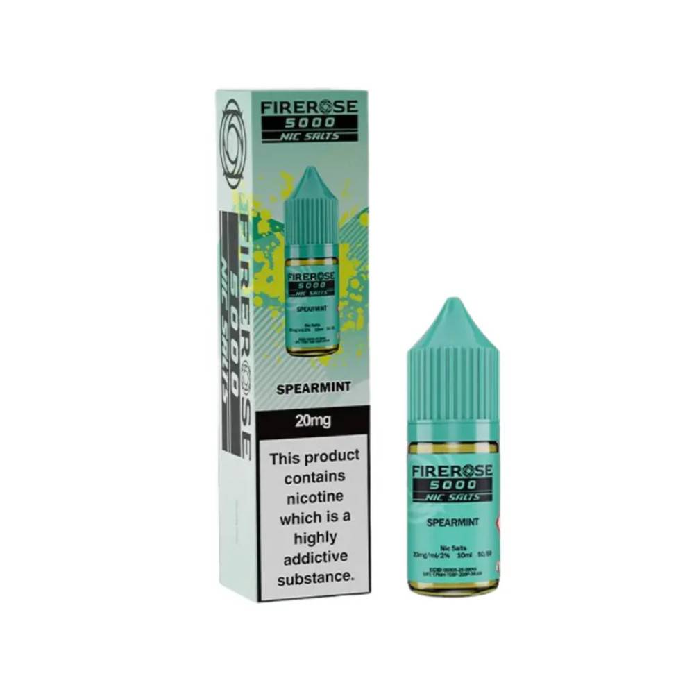 Firerose 5000 Nic Salts e liquids 10ml Box of 10 Spearmint 20mg