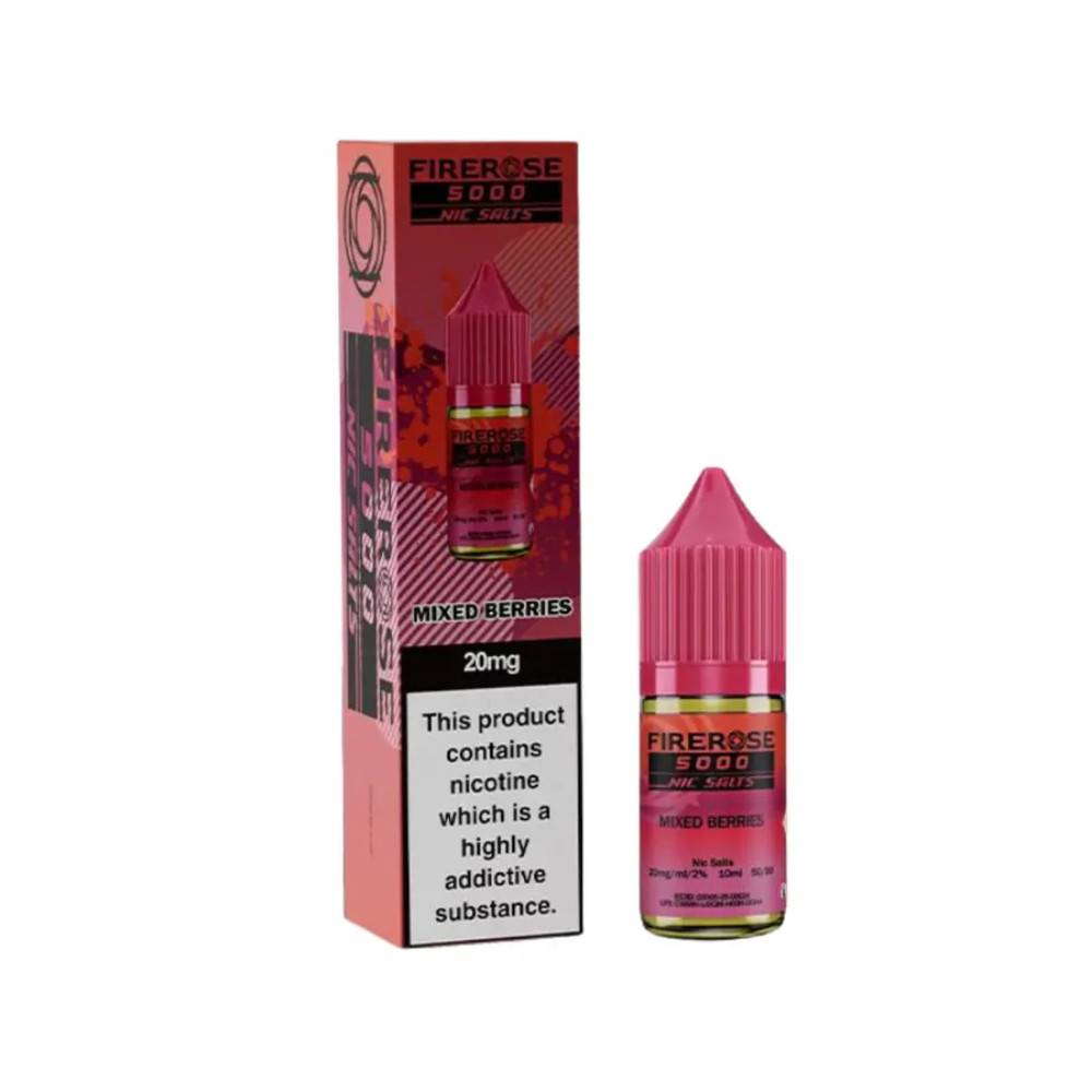 Firerose 5000 Nic Salts e liquids 10ml Box of 10 Mixed Berries 20mg