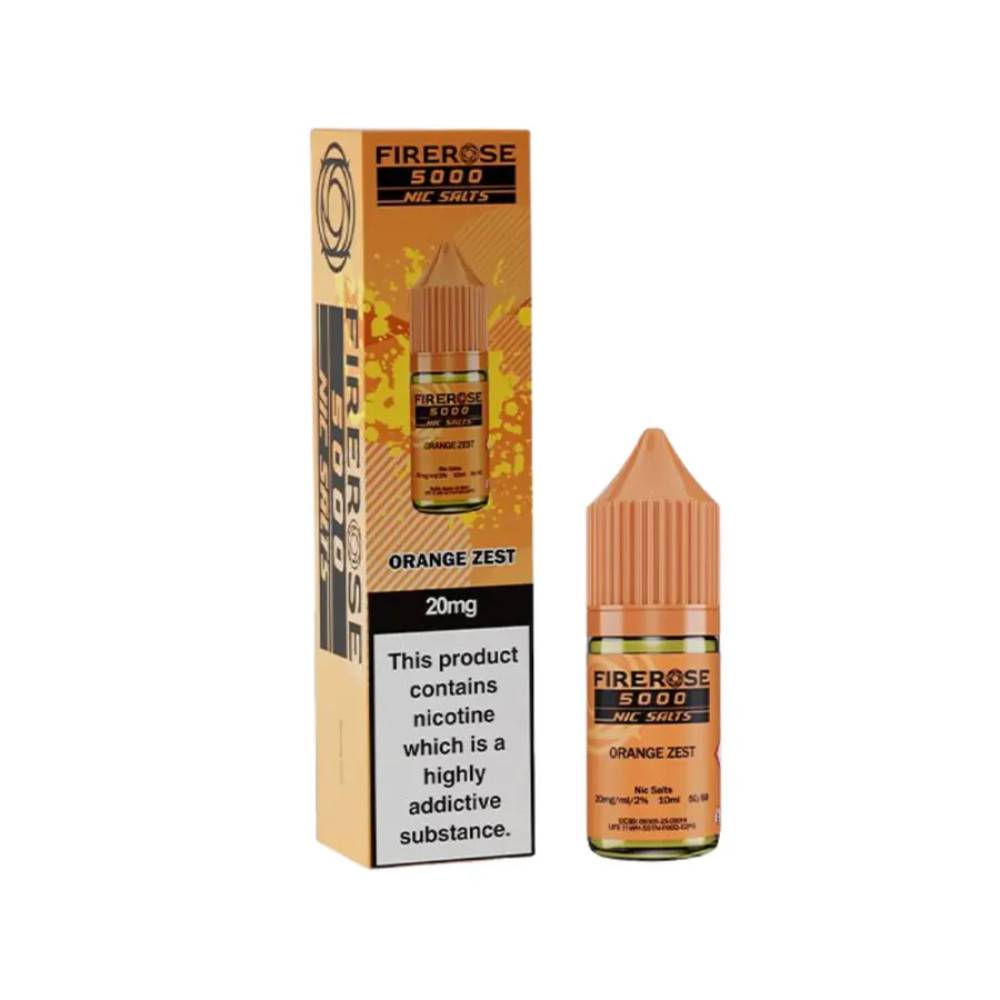 Firerose 5000 Nic Salts e liquids 10ml Box of 10 Orange Zest 20mg