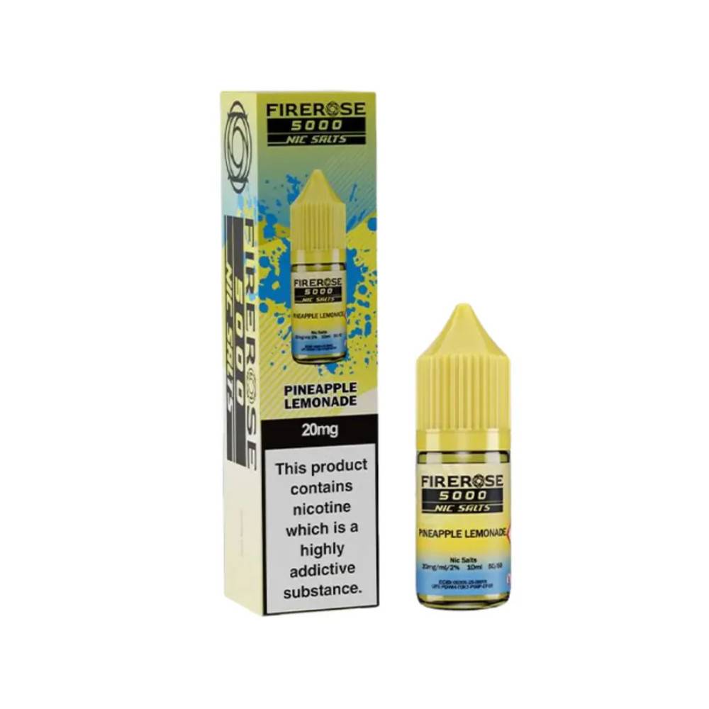 Firerose 5000 Nic Salts e liquids 10ml Box of 10 Pineapple Lemonade 20mg
