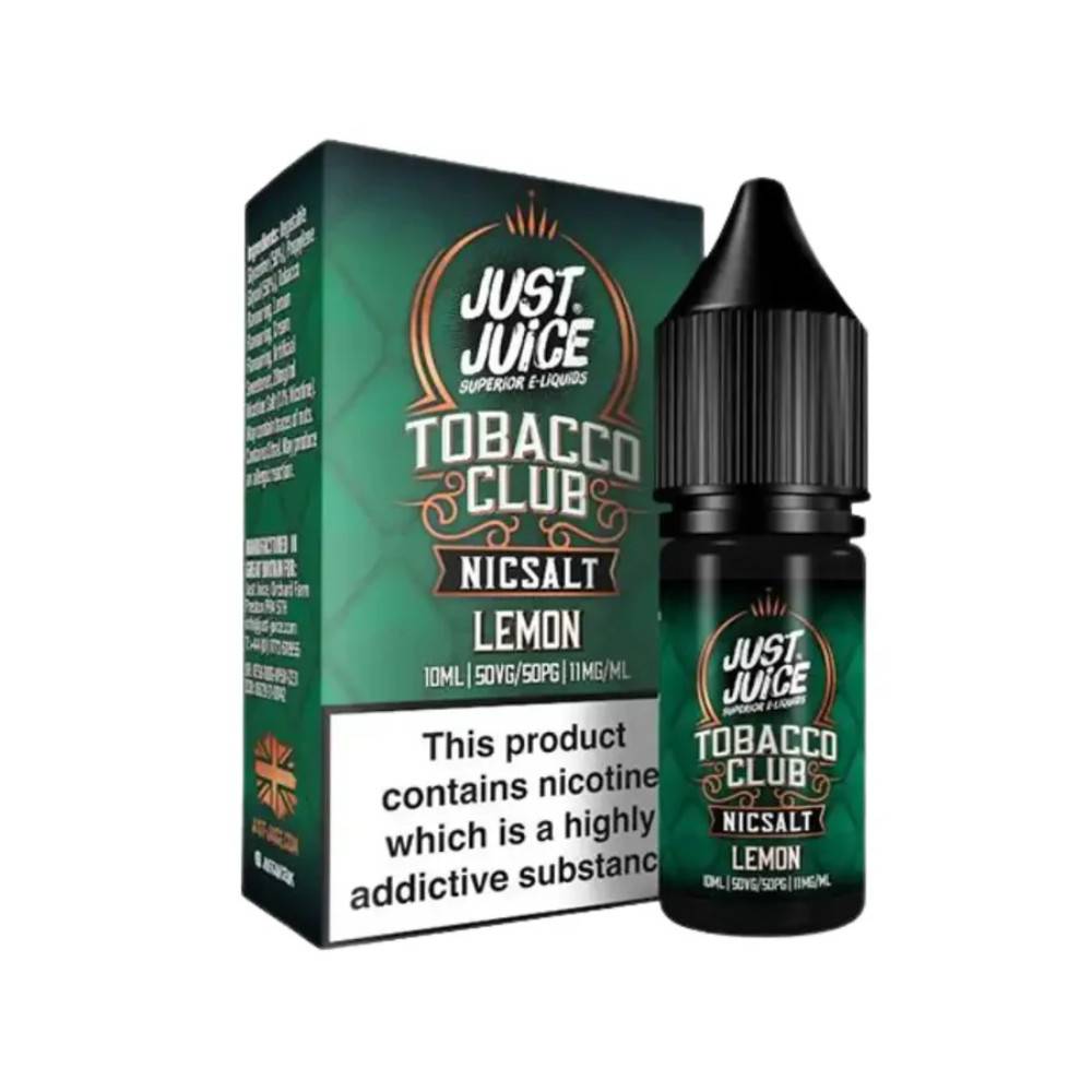 Just Juice Tobacco Club Nic Salts e liquids 10ml Box of 5 Lemon Tobacco 20mg