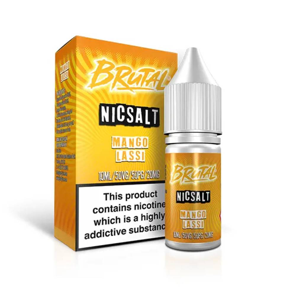 Just Juice Brutal Nic Salts e liquids 10ml Box of 5 Drinks Mango Lassi 20mg