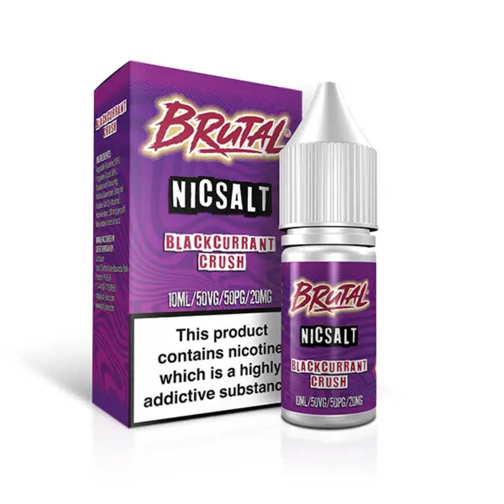 Just Juice Brutal Nic Salts e liquids 10ml Box of 5 Drinks Blackcurrant Crush 10mg