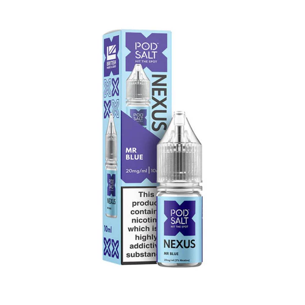 Pod Salt Nexus e liquids 10ml Box of 10 Mr Blue 10mg