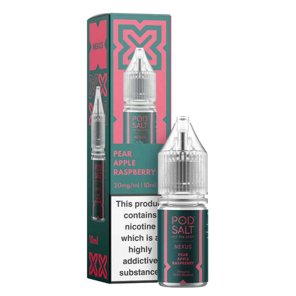 Pod Salt Nexus e liquids 10ml Box of 10 Pear Apple Raspberry 10mg