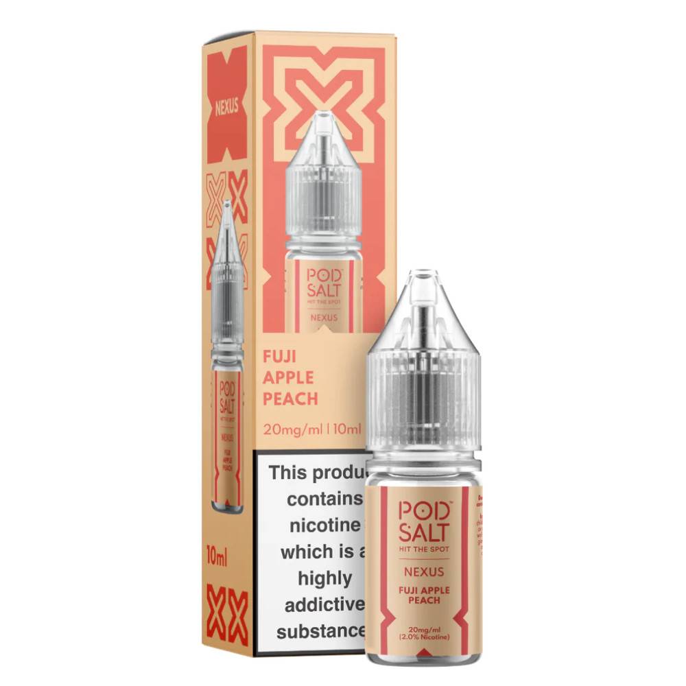 Pod Salt Nexus e liquids 10ml Box of 10 Fuji Apple Peach 20mg