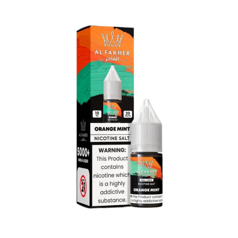 Al Fakher Nic Salts e liquids 10ml Box of 10 Orange Mint 10mg