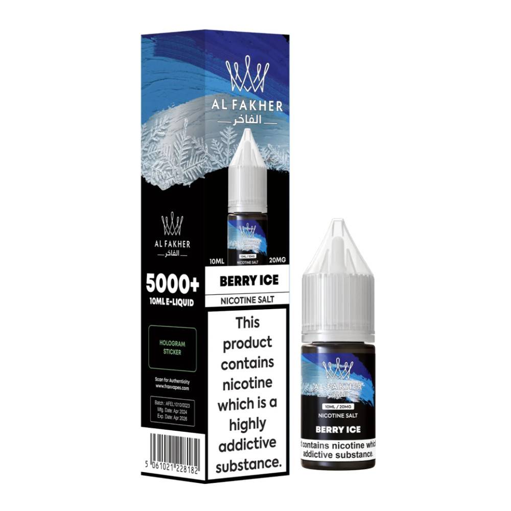 Al Fakher Nic Salts e liquids 10ml Box of 10 Berry Ice 10mg