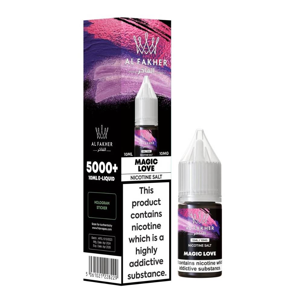 Al Fakher Nic Salts e liquids 10ml Box of 10 Magic Love 20mg