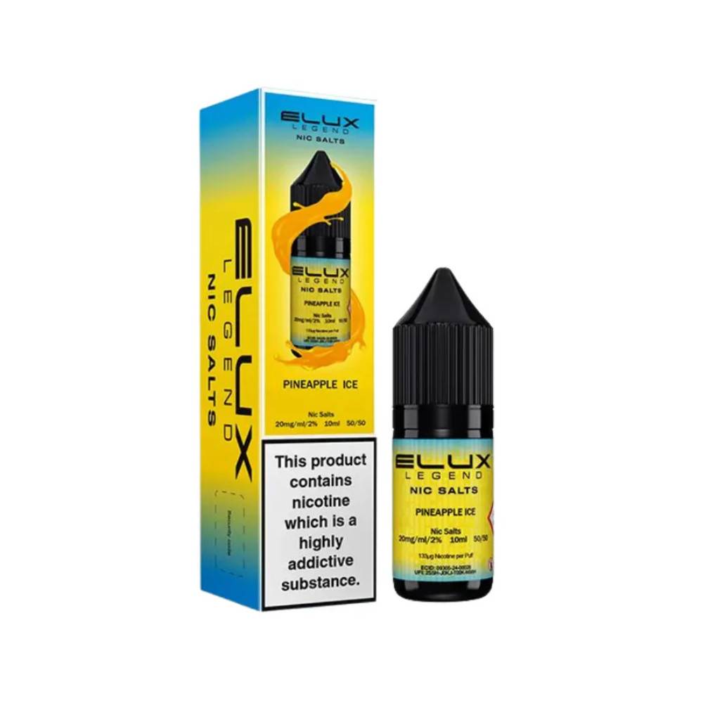 Elux Legend Nic Salts E-Liquids 10ml Box of 10 Pineapple Ice 20mg