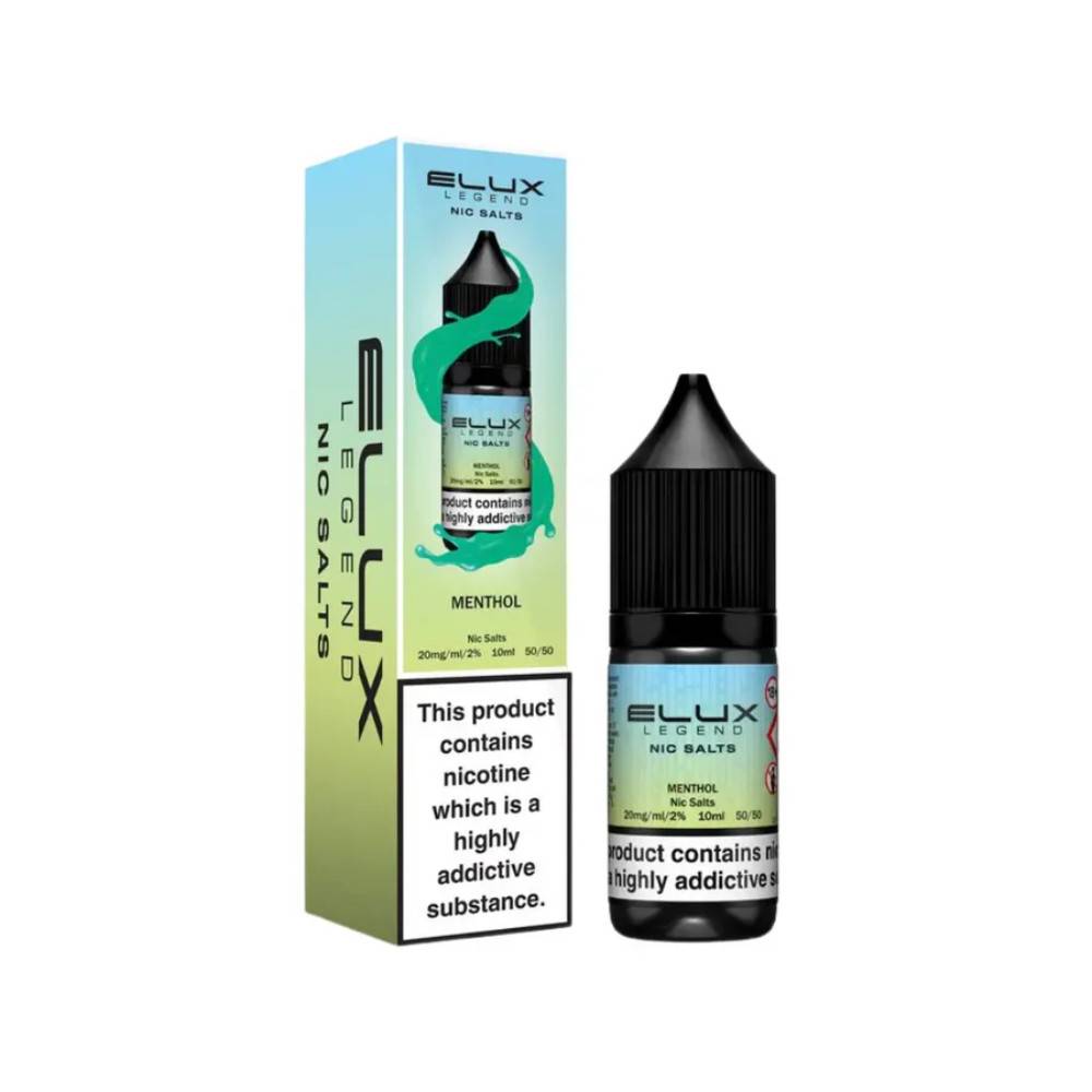 Elux Legend Nic Salts E-Liquids 10ml Box of 10 Menthol 20mg