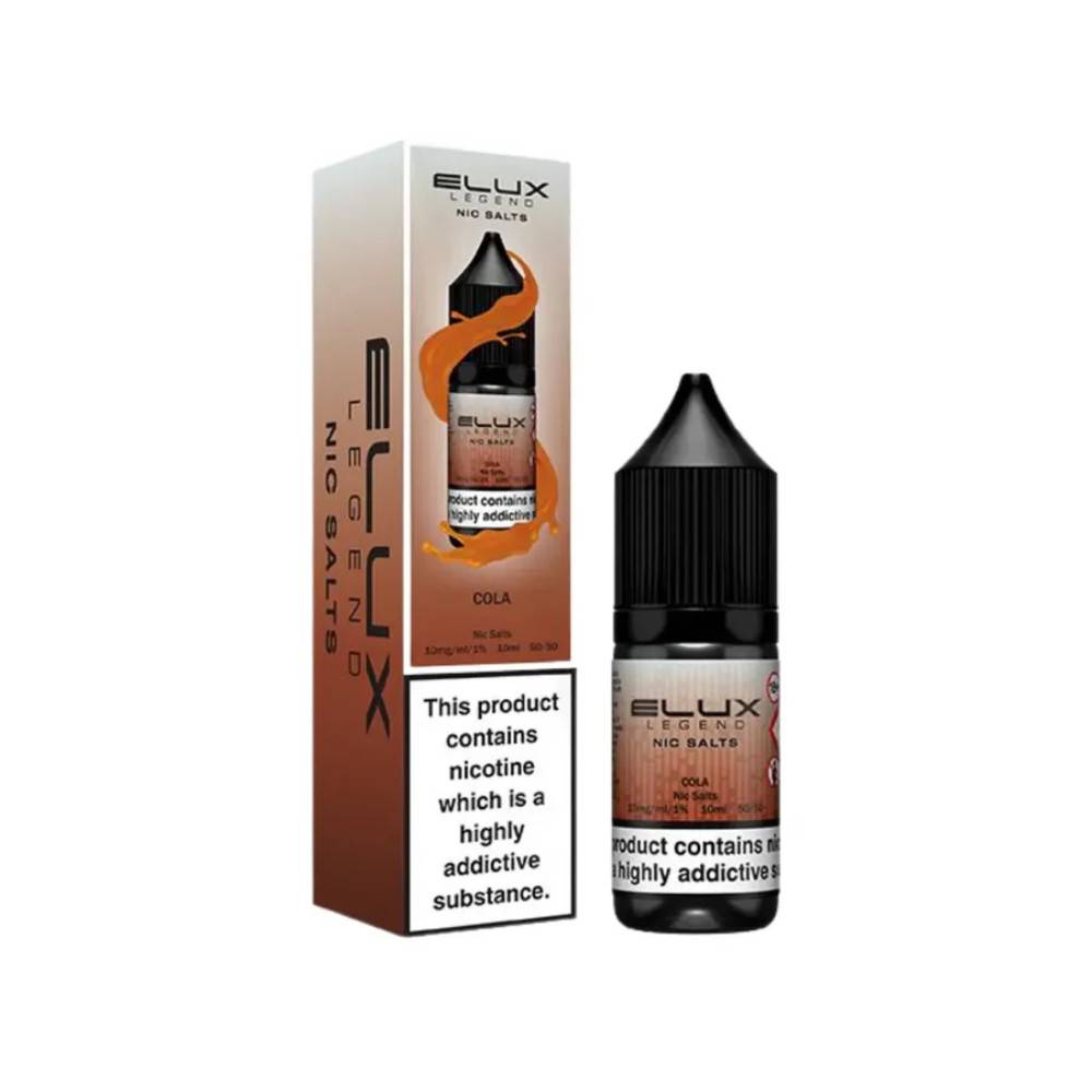 Elux Legend Nic Salts E-Liquids 10ml Box of 10 Cola 20mg