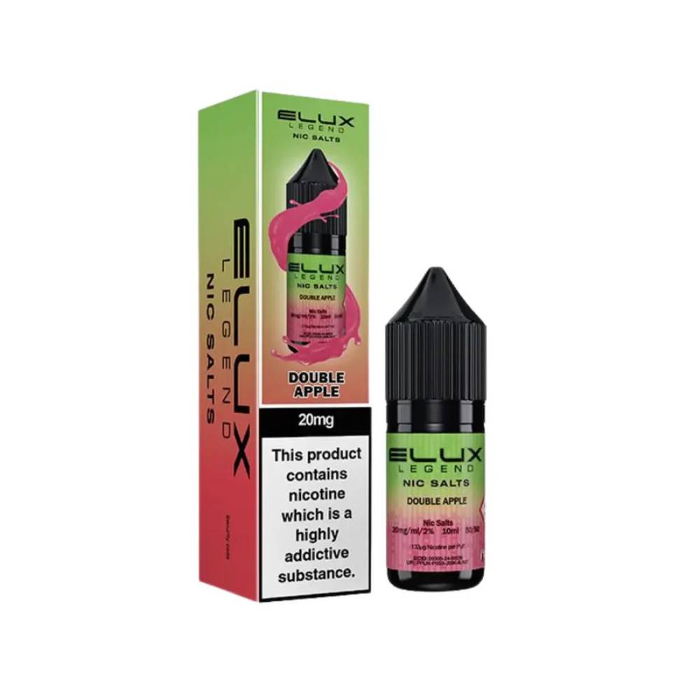 Elux Legend Nic Salts E-Liquids 10ml Box of 10 Double Apple 20mg