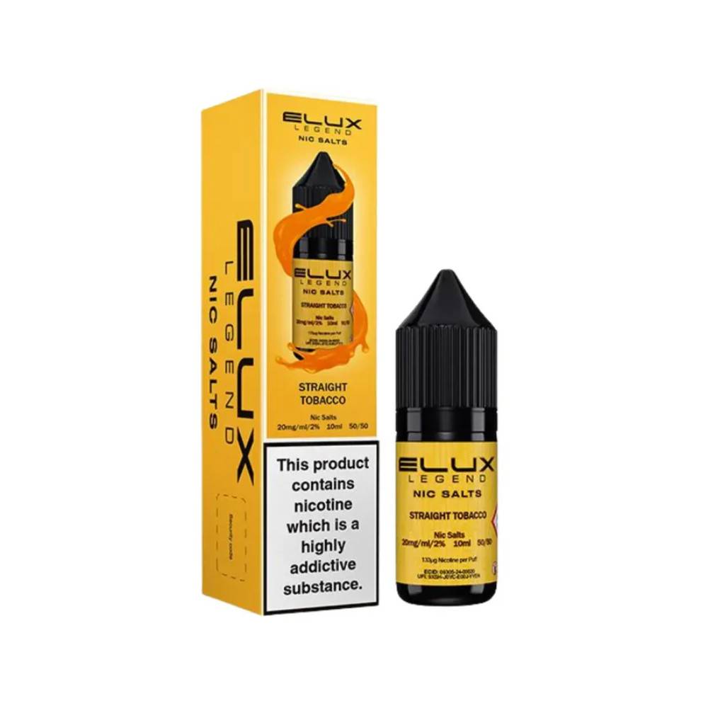 Elux Legend Nic Salts E-Liquids 10ml Box of 10 Straight Tobacco 20mg