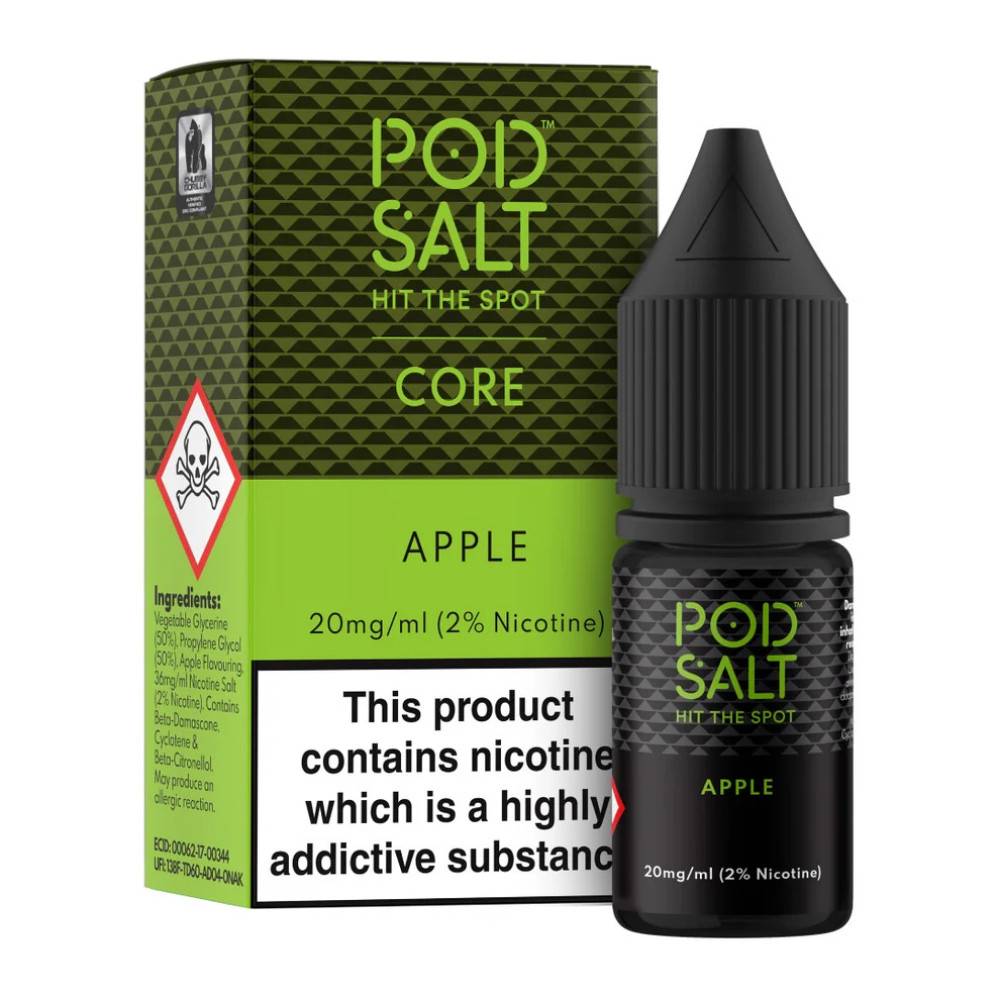 Pod Salt Core Nic Salts e liquids 10ml Box of 5 Apple 11mg