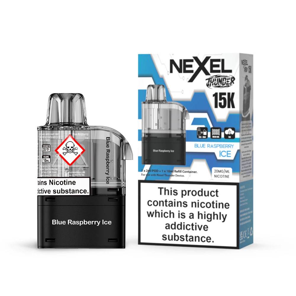 Nexel Thunder 15k Pods Pack of 10 Blue Raspberry Ice