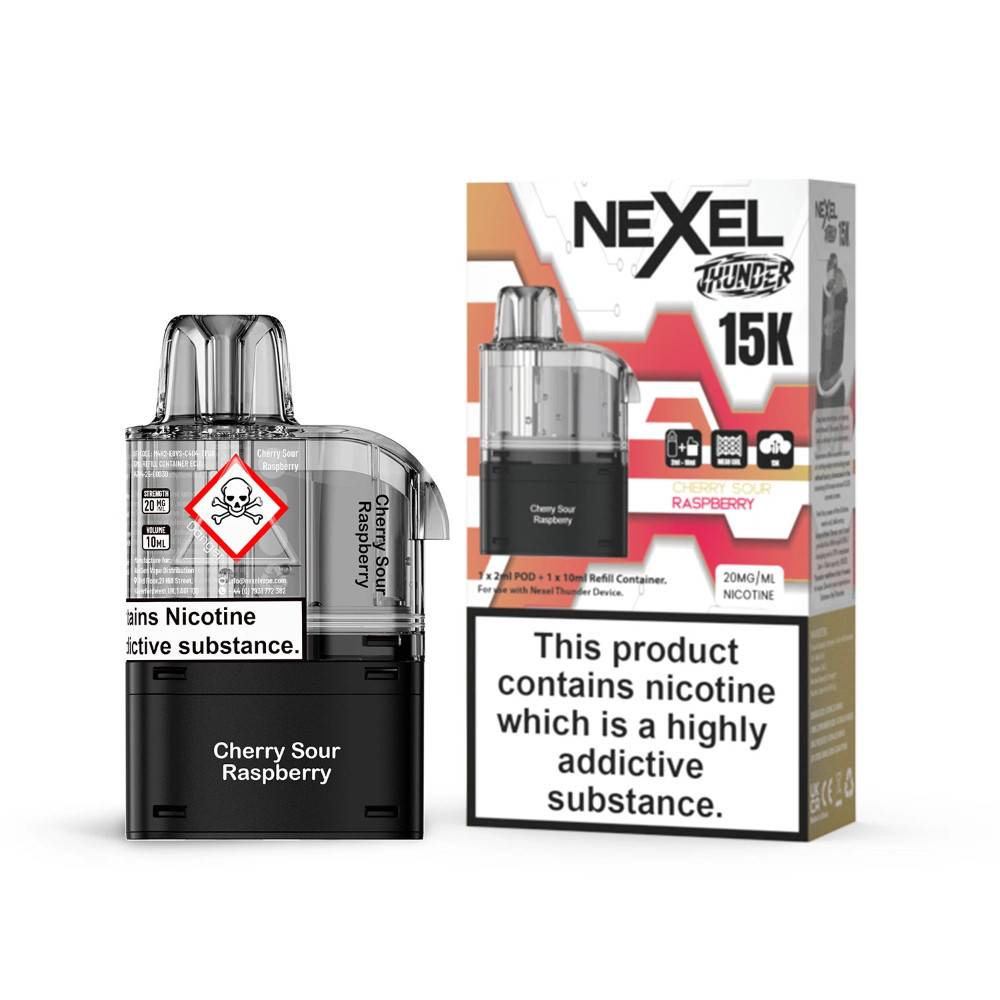 Nexel Thunder 15k Pods Pack of 10 Cherry Sour Raspberry